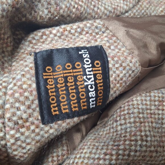 Mackintosh Montello Wool Jacket Brown Coat Buttons Vintage Womens Size 12 - Picture 9 of 16